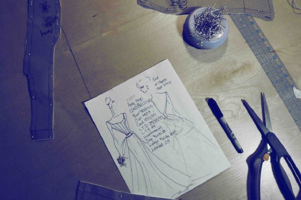 Haute Couture Wedding Dress Design Sketch