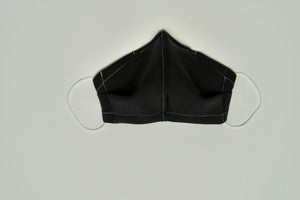 Face Mask / Black Neoprene/ White Stitch