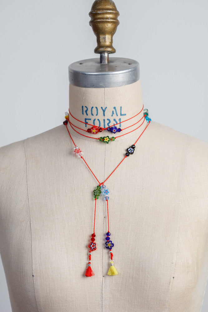 Millefiori Crystal Double Necklace
