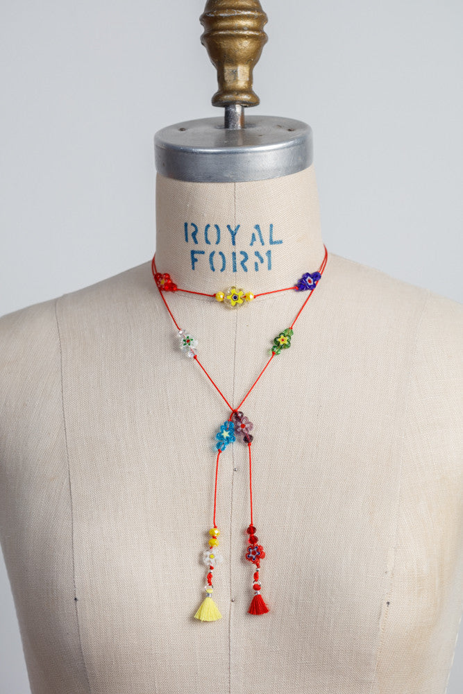 Millefiori Crystal Single Necklace